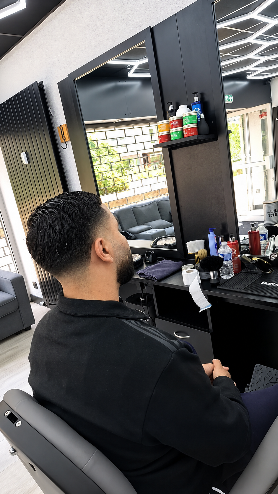 Coupe homme avec barbe chez F&S Coiffure